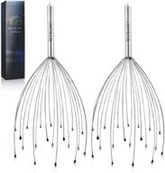 🧠 nicemovic 2-pack scalp head massager with 20-finger scalp head scratcher for hair stimulation and body relaxation - silver + silver logo