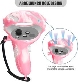 img 3 attached to Eyglo Touch Controller Grip Cover For Oculus Quest 2 Anti Slip Anti-Throw Handle Protective Covers For Controllers With Adjustable Wrist Knuckle Strap Oculus Quest 2 Accessories (Pinkmixed)