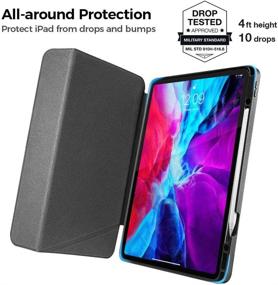 img 3 attached to 📱 tomtoc Vertical Case for iPad Pro 12.9 2018 &amp; 2020, Slim Stand Soft TPU Case with Apple Pencil Holder, Protective Cover with Magnetic Kickstand for Multiple Use Modes, Supports Convenient Wireless Charging for iPad Pencil