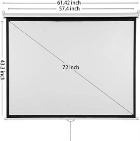 img 2 attached to 🎬 72 inch Projector Screen, CROYALE 72-inch Diagonal Manual Pull Down Projection Screen Indoor Outdoor Office HD 4:3 Portable Home Theater Screen for Movies, TV, Gaming & Sports, Wrinkle-Free & Easy to Clean