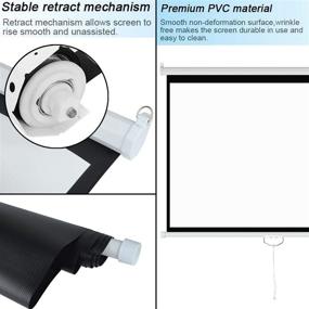 img 1 attached to 🎬 Экран для проектора 72 дюйма, CROYALE, 72-дюймовая диагональ, ручной выдвижной проекционный экран для использования в помещении и на открытом воздухе в офисе, HD, формат 4:3, портативный домашний кинотеатр для просмотра фильмов, ТВ-программ, игр и спортивных мероприятий, не мнется и легко чистится.
