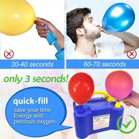 img 1 attached to 🎈 Party Decoration Balloon Pump Inflator with Dual Nozzles and Tying Tools - Electric Air Balloon Blower, Balloon Arch Kit/Column Kit (110V 600W)