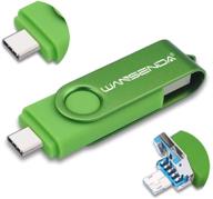 📱 wansenda 3 в 1 usb 3.0/3.1 флеш-накопитель тип-c тип-а и micro usb флеш-накопитель (128 гб, зеленый) - универсальное решение для хранения данных на различных устройствах логотип