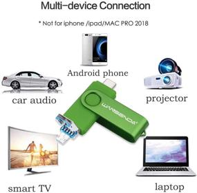 img 1 attached to 📱 WANSENDA 3 в 1 USB 3.0/3.1 Флеш-накопитель Тип-C Тип-А и Micro USB Флеш-накопитель (128 ГБ, Зеленый) - Универсальное Решение для Хранения Данных на Различных Устройствах