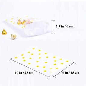 img 3 attached to 🌟 Pack of 50 Gold Star Clear Cello Candy Favor Bags with Gold Twist Ties - Cellophane Cookie Treat Plastic Bags