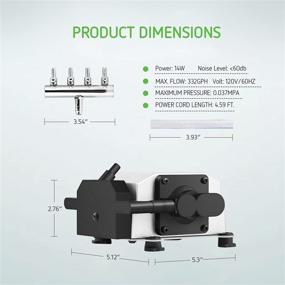 img 3 attached to VIVOSUN 332 GPH Air Pump - High-Performance 14W 4 Outlet for Aquarium and Hydroponic Systems - Efficient 21L/min Flow Rate