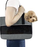 🐶 hoopet portable breathable puppy purse: compact dog carrier for convenient subway rides, shopping, hiking, and traveling (grey) logo