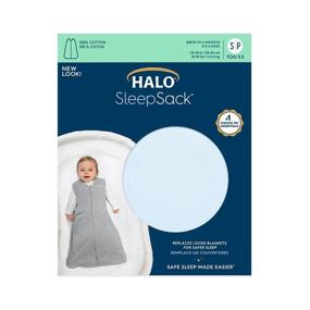 img 1 attached to Halo Sleepsack Cotton Baby Blanket, Baby Blue, Medium, 0.5 TOG