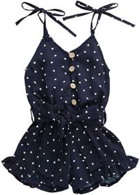 img 4 attached to 😍 Adorable Toddler Sleeveless Playsuit Jumpsuit: Trendy Girls' Clothing in Jumpsuits & Rompers!
