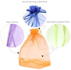 img 1 attached to 🎁 Renashed 50Pcs 8 x 12 Inch Drawstring Organza Gift Bags - Ideal for Jewelry, Parties, Weddings, Festivals, and More!