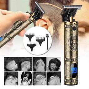 img 2 attached to 💇 RESUXI Cordless Hair Clippers for Men: Zero Gapped T-Blade Trimmer for Precision Haircuts, Professional Barber Clippers for Detailing, and Beard Trimmer Shavers with Gold Knight Design