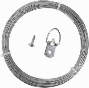 img 4 attached to 🖼️ Premium Picture Hanging Kit - 140 Feet Picture Hanging Wire, 50 D-Ring Picture Hangers with Screws | 304 Stainless Steel Mirror Hanging Rope | Supports up to 30lbs