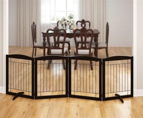 img 3 attached to 🐾 PAWLAND Extra Wide and Tall Dog Gate: Ideal House, Doorway, Stairs, Freestanding Foldable Wire Pet Gate