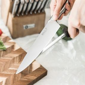 img 1 attached to 🔪 18-Piece Kitchen Knife Set with Sharpener - Stainless Steel Chef Knives with Wooden Block, Ultra Sharp Cutlery Set including Steak Knives & Kitchen Shears