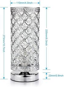 img 1 attached to 💡 Настольная лампа с диммером и сенсорным управлением из кристалла с серебряным плафоном - современный акцентный светильник для спальни, гостиной, кухни от Seaside Village.
