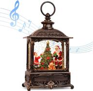 🎅 christmas musical snow globes lantern: sparkling santa snowglobe for home decoration – glitter, lighted, 6h timer, usb/battery operated, 8 songs логотип