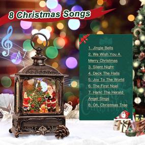 img 3 attached to 🎅 Christmas Musical Snow Globes Lantern: Sparkling Santa Snowglobe for Home Decoration – Glitter, Lighted, 6H Timer, USB/Battery Operated, 8 Songs