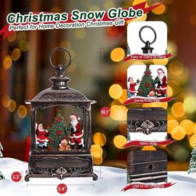 img 2 attached to 🎅 Christmas Musical Snow Globes Lantern: Sparkling Santa Snowglobe for Home Decoration – Glitter, Lighted, 6H Timer, USB/Battery Operated, 8 Songs