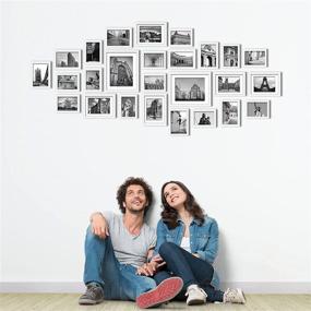 img 3 attached to 🖼️ Wall and Home Gallery Kit - 26-Piece Collage Photo Frames Set in Black and White - Includes Two 6x8 in, Five 4x6 in, and Nineteen 3.5x5 in Frames