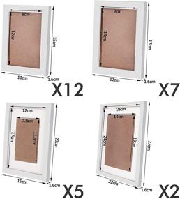 img 2 attached to 🖼️ Wall and Home Gallery Kit - 26-Piece Collage Photo Frames Set in Black and White - Includes Two 6x8 in, Five 4x6 in, and Nineteen 3.5x5 in Frames