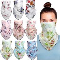 women's silk neck scarf sun protection 🧣 bandana: 9-chiffon pieces for outdoors sports & festivals logo