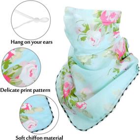 img 2 attached to Women's Silk Neck Scarf Sun Protection 🧣 Bandana: 9-Chiffon Pieces for Outdoors Sports & Festivals