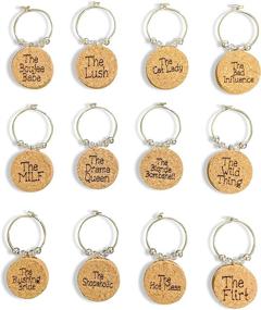 img 3 attached to 🍷 Set of 12 Wine Glass Charms for Women - Funny Drink Markers for Ladies Night - Wine Gifts - Stem Glass Ornaments - Bachelorette Party Markers