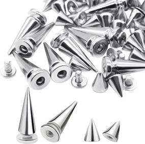 img 4 attached to 🔩 Anvin 110 Pcs Multi Size Cone Spikes Screwback Studs: Cool Punk Rivets for DIY Crafts & Clothing Decor