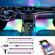 enhance your car's ambiance with smart interior car led strip light - rainbow color atmosphere lights w/ waterproof design, app control, music sync & diy 16 million colors - perfect for cars & trucks logo