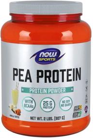 img 4 attached to Premium Now Sports Nutrition: Pea Protein 25g with BCAAs - Easily Digested, Delicious Vanilla Toffee Powder - 2lb