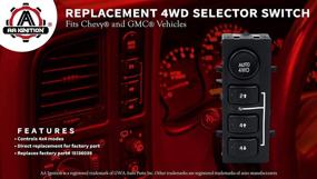 img 3 attached to 4WD Switch Button for Chevy, GMC, Cadillac Vehicles - Replace 🚘 15136039, 15164520, 19259313, 901-072 - Silverado, Suburban, Tahoe, Yukon, Sierra - 2003-2007