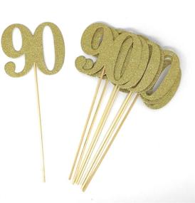 img 4 attached to ✨ Sparkling Gold Glitter Centerpiece Sticks - PaperGala Number 90 Set of 8 – Perfect for DIY Reunions, Anniversaries, and Birthdays