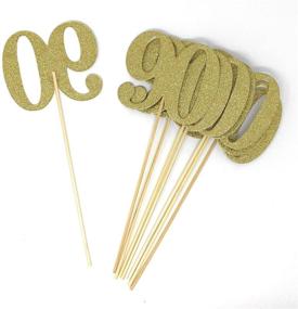 img 3 attached to ✨ Sparkling Gold Glitter Centerpiece Sticks - PaperGala Number 90 Set of 8 – Perfect for DIY Reunions, Anniversaries, and Birthdays