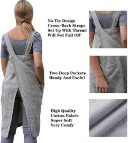 img 2 attached to Cotton Pockets Pinafore Baking Cooking Kitchen & Dining