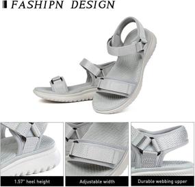 img 3 attached to 👠 Stylish Women's Wedge Sandals: Comfy Open Toe Cutout Sandals for Summer Walking, Athletic Activities, and Driving Outdoors