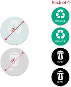 img 1 attached to VBAP CORP Recycle Trash Bin Sticker - (Pack Of 4) 3&#34 Retail Store Fixtures & Equipment for Store Signs & Displays