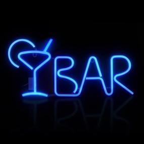 img 4 attached to 💙 Vibrant Blue Neon Bar Sign: Unique LED Wall Decor for Bar, Bedroom, Desk, or Kids Room