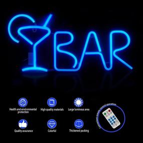 img 3 attached to 💙 Vibrant Blue Neon Bar Sign: Unique LED Wall Decor for Bar, Bedroom, Desk, or Kids Room