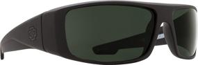 img 4 attached to 🕶️ Spy Optic Logan Polarized Wrap Sunglasses, Soft Matte Black with Happy Gray/Green Polarized Lenses