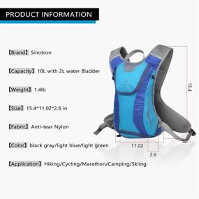 img 1 attached to 🎒 Insulated Hydration Backpack with 2L Water Bladder - Ideal Camelback Water Backpack for Hiking, Running, Cycling, Camping & Climbing by Sinotron