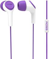 koss keb15i in ear headphone purple logo