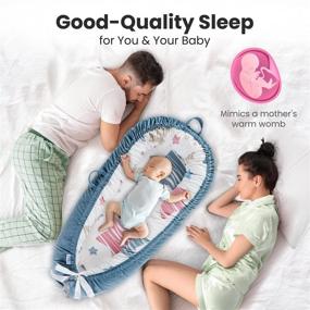 img 3 attached to 👶 Pillani Baby Lounger - Breathable Co Sleeper Nest for 0-12 Months | Newborn Lounger for Cosleeping in Bed - Portable Bassinet Infant Pillow Cosleeper | Toddler Sleep