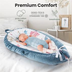 img 1 attached to 👶 Pillani Baby Lounger - Breathable Co Sleeper Nest for 0-12 Months | Newborn Lounger for Cosleeping in Bed - Portable Bassinet Infant Pillow Cosleeper | Toddler Sleep