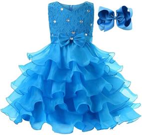 img 4 attached to JerrisApparel Flower Ruffle Sleeveless Princess Dresses: Delightful and Dainty Girls' Clothing!