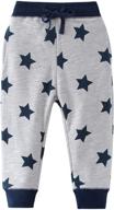 eulla boys jogger pants - cartoon printed cotton sweatpants with drawstring & elastic waistband, featuring convenient pocket logo