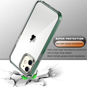 img 2 attached to COOLQO iPhone 12 / iPhone 12 Pro Case 6.1 Inch with 2 Tempered Glass Screen Protectors – Clear 360 Full Body Silicone Protective Shockproof Phone Cover (Green)