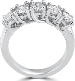 img 2 attached to Exquisite 1 1/2ct Diamond Wedding Anniversary Band in 14k White Gold - Spectacular Ring