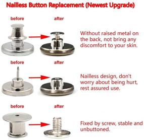 img 2 attached to Focushop 6 Styles 12 Sets Metal Button Repair Kit - Nailless, Removable, No Sewing - Combo Thread Rivets & Screwdrivers for Jeans, Pants, Jackets (Silver)