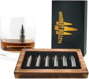 img 1 attached to Whiskey Stone Bullets Wooden Box