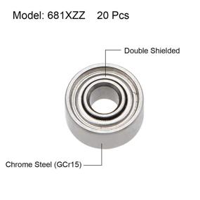 img 3 attached to Uxcell 681XZZ Groove Bearings Shielded